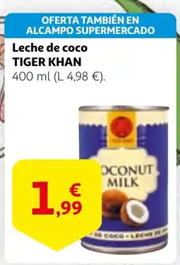 Alcampo TIGER KHAN Leche de coco oferta