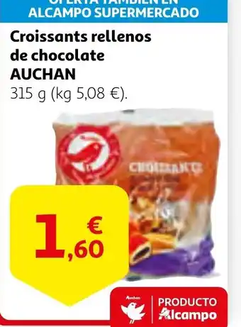 Alcampo AUCHAN Croissants rellenos de chocolate oferta