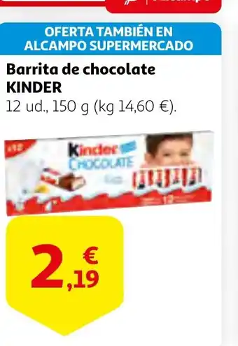 Alcampo KINDER Barrita de chocolate oferta