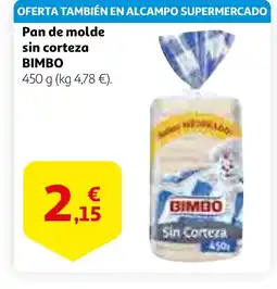 Alcampo BIMBO Pan de molde sin corteza oferta