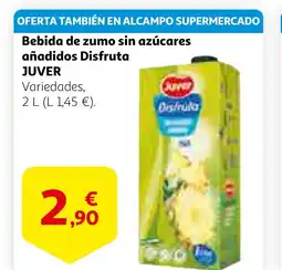 Alcampo JUVER Bebida de zumo sin azúcares añadidos Disfruta oferta