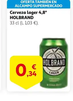 Alcampo HOLBRAND Cerveza lager 4,8° oferta