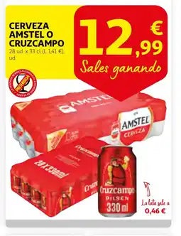 Alcampo Cerveza amstel o cruzcampo oferta