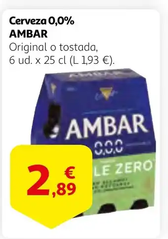 Alcampo AMBAR Cerveza 0,0% oferta