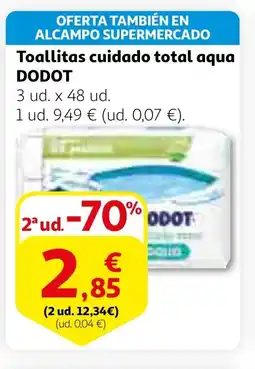 Alcampo DODOT Toallitas cuidado total aqua oferta