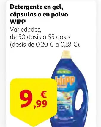 Alcampo WIPP Detergente en gel, cápsulas o en polvo oferta