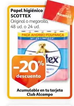 Alcampo SCOTTEX Papel higiénico oferta