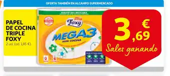 Alcampo FOXY Papel de cocina triple oferta