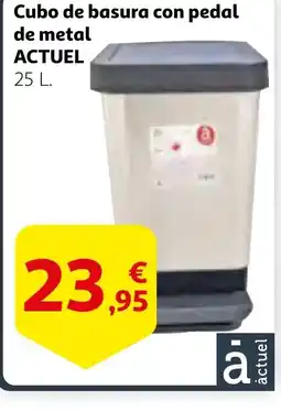 Alcampo ACTUEL Cubo de basura con pedal de metal oferta