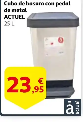 Alcampo ACTUEL Cubo de basura con pedal de metal oferta