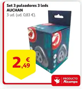 Alcampo AUCHAN Set 3 pulsadores 3 leds oferta