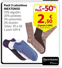 Alcampo INEXTENSO Pack 3 calcetines oferta