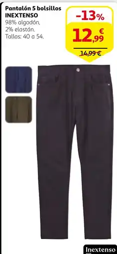 Alcampo INEXTENSO Pantalón 5 bolsillos oferta