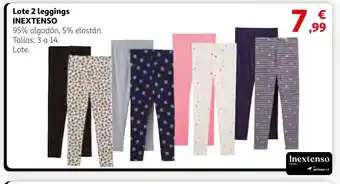 Alcampo INEXTENSO Lote 2 leggings oferta