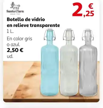 Alcampo Botella de vidrio en relieve transparente oferta