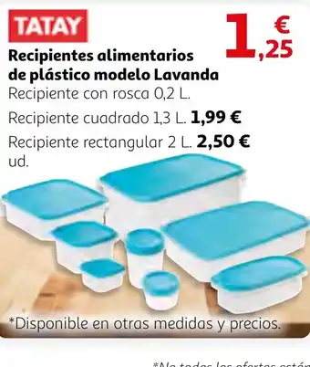 Alcampo TATAY Recipientes alimentarios de plástico modelo Lavanda oferta