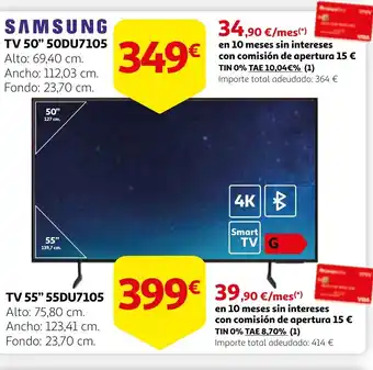 Alcampo SAMSUNG TV 50" 50DU7105 oferta