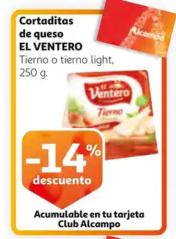 Alcampo EL VENTERO Cortaditas de queso oferta