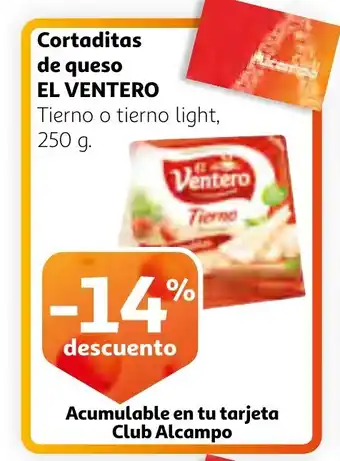 Alcampo EL VENTERO Cortaditas de queso oferta