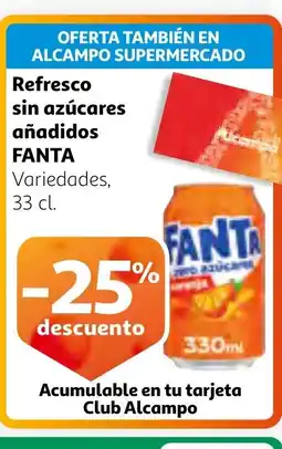 Alcampo FANTA Refresco sin azúcares añadidos oferta