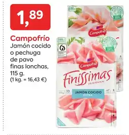 Suma Supermercados CAMPOFRIO Jamón cocido o pechuga de pavo oferta