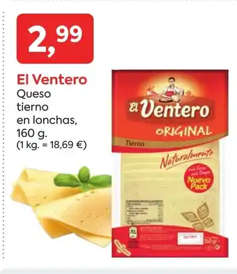 Suma Supermercados EL VENTERO Queso tierno en lonchas oferta