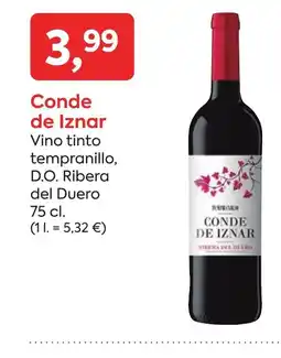 Suma Supermercados Conde de Iznar Vino tinto tempranillo, D.O. Ribera oferta