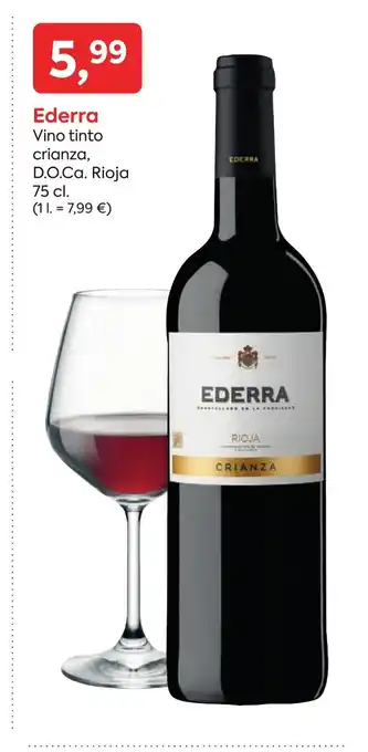 Suma Supermercados EDERRA Vino tinto crianza, D.O.Ca. Rioja oferta