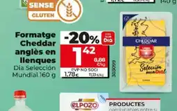 Dia Formatge Cheddar anglès en llenques oferta