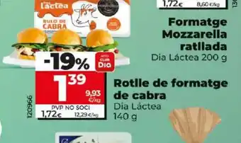 Dia Rotlle de formatge de cabra oferta