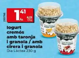 Dia logurt cremós amb taronja i granola / amb cirera i granola oferta