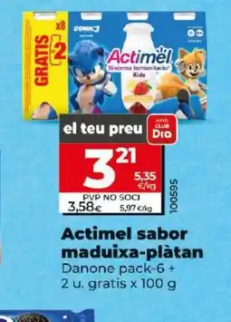 Dia Actimel sabor maduixa-plàtan oferta