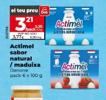 Dia Actimel sabor natural / maduixa oferta