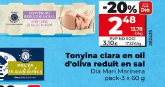 Dia Tonyina clara en oli d'oliva reduït en sal oferta