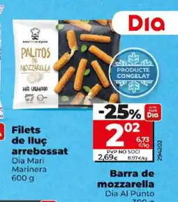 Dia Barra de mozzarella oferta