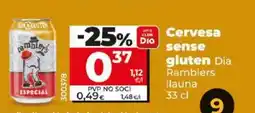 Dia Cervesa sense gluten oferta