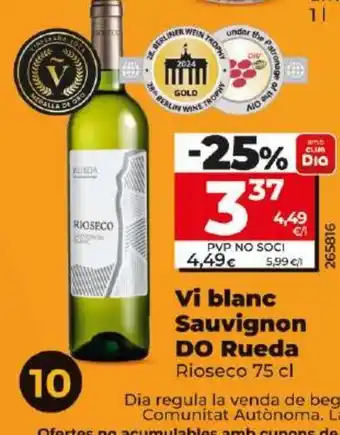 Dia Vi blanc Sauvignon oferta