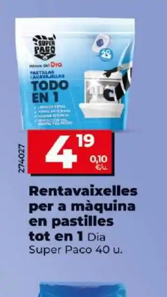 Dia Rentavaixelles per a màquina en pastilles tot en 1 oferta