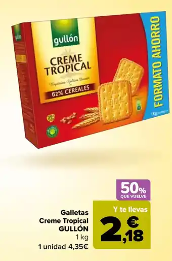 Carrefour GULLÓN Galletas Creme Tropical oferta