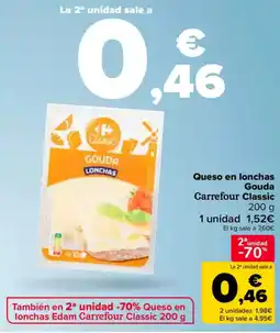 Carrefour Queso en lonchas Gouda Carrefour Classic oferta