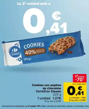 Carrefour Cookies con pepitas de chocolate Carrefour Classic oferta