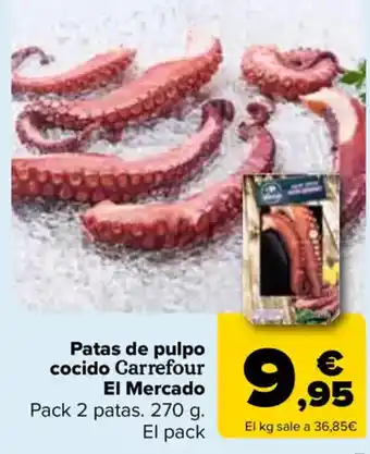 Carrefour Patas de pulpo cocido Carrefour El Mercado oferta