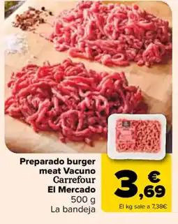 Carrefour Preparado burger meat Vacuno Carrefour oferta