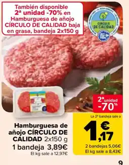 Carrefour Hamburguesa de añojo círculo de calidad oferta