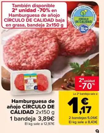 Carrefour Hamburguesa de añojo círculo de calidad oferta