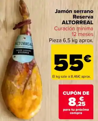 Carrefour ALTORREAL Jamón serrano Reserva oferta