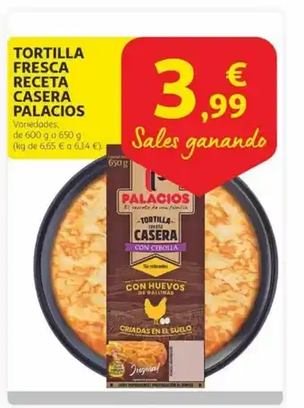 Alcampo Tortilla fresca receta casera palacios variedades. oferta