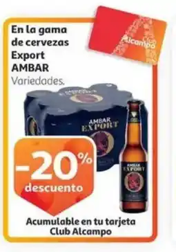 Alcampo En la gama de cervezas Export AMBAR oferta