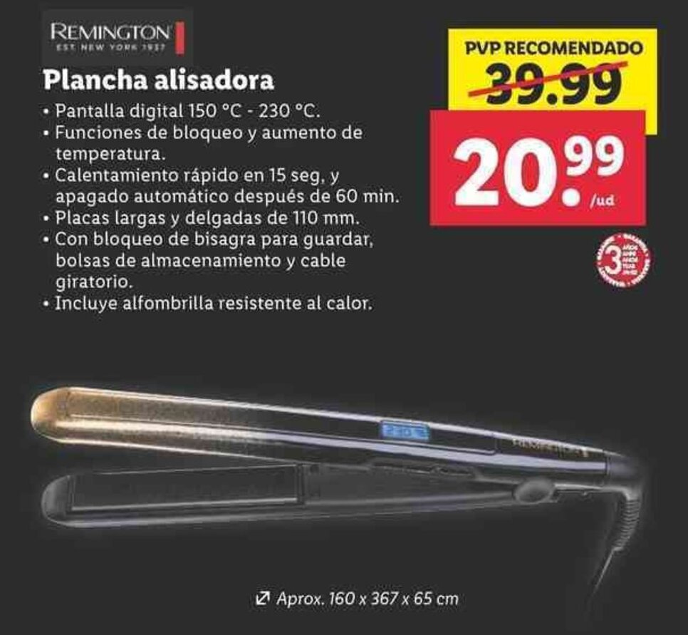 Lidl Remington Plancha Alisadora oferta