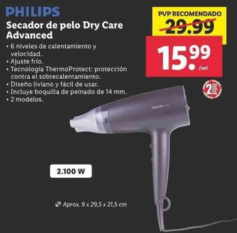Lidl Philips Secador de Pelo Dry Care Advanced oferta